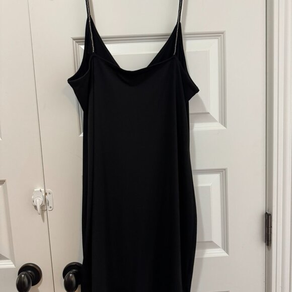 H&M Black Slip Dress with Rhinestone Straps – Size Large - Picture 6 of 6